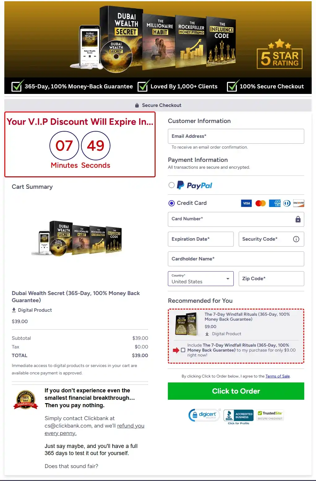 Dubai-Wealth-Secret-checkout-page